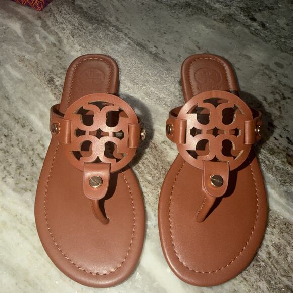 Tory Burch Shoes - Tory Burch Women’s Miller Sandals – Vintage Vachetta Brown/Tan – Size 39 NWOB SS